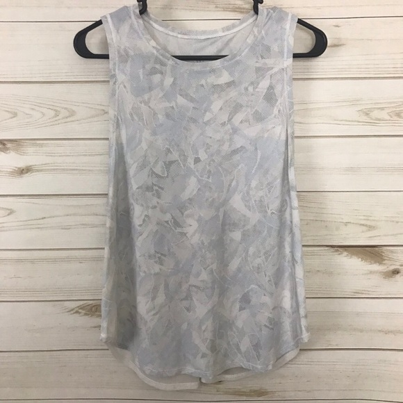lululemon athletica Tops - LULULEMON Sculpt Tank Tie Back White Gray Blue